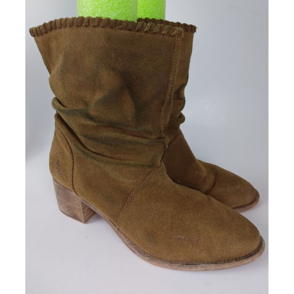 Patricia Nash Cognac Monte Brown Leather Suede Slouch Mid Calf Boots Womens 11M